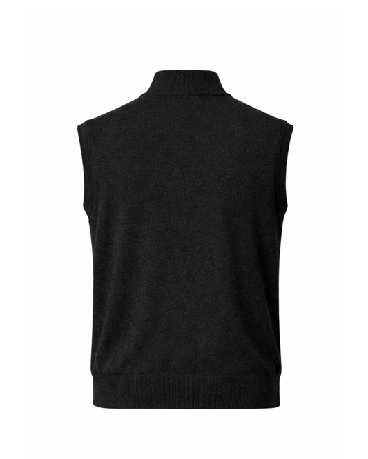 Premium Cashmere Vest — Black