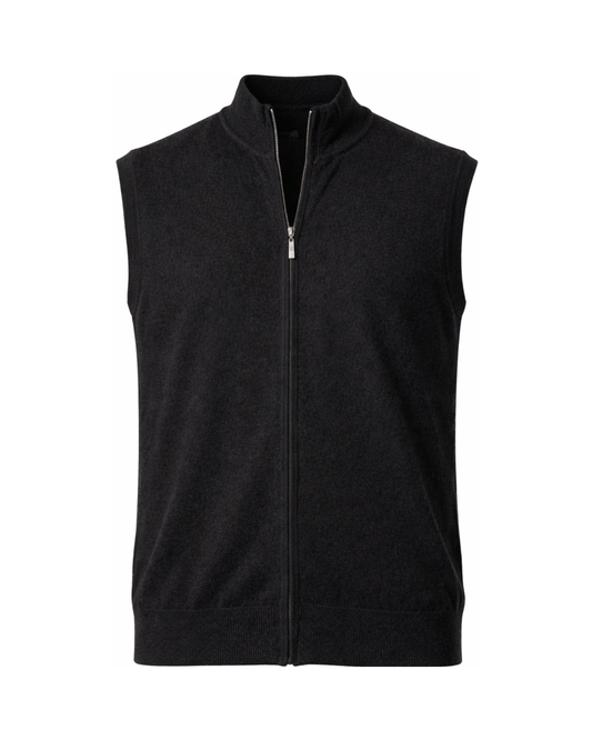 Premium Cashmere Vest — Black